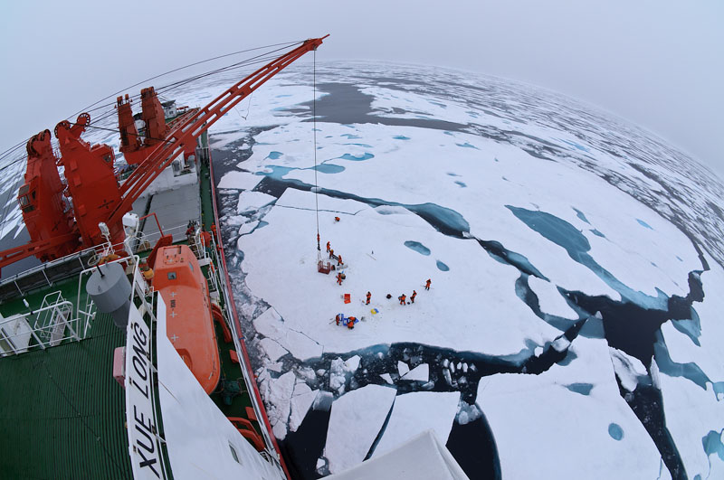 Camp in the Arctic Ocean from Chinese icebreaker Xuelong